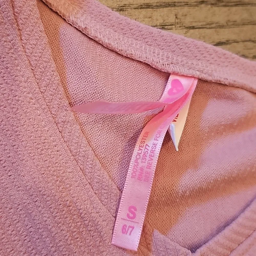 Pink Two-Piece Loungewear Set with Front Ruched Top Size S 6/7 New Never Worn